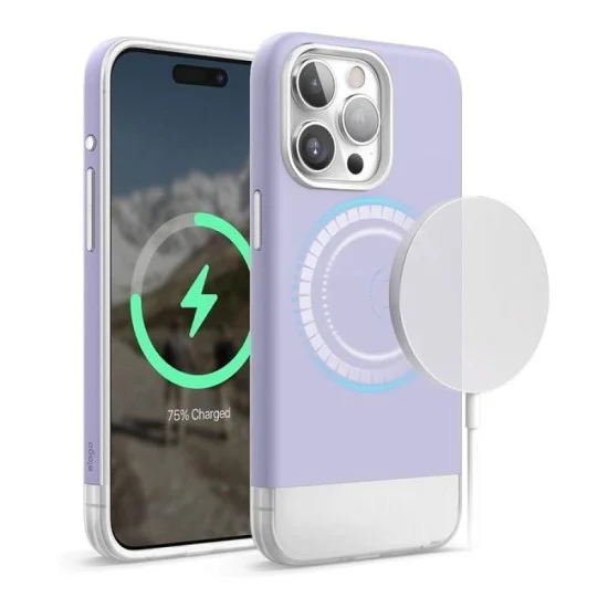 Cover Iphone 15 Pro Max Magsafe Elago - Purple - Transparent